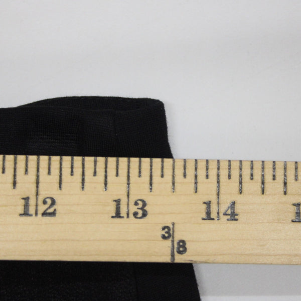 Heather Sz S Black Mixed Media Lamb Skin Contrast Rayon Nylon Spandex Skirt