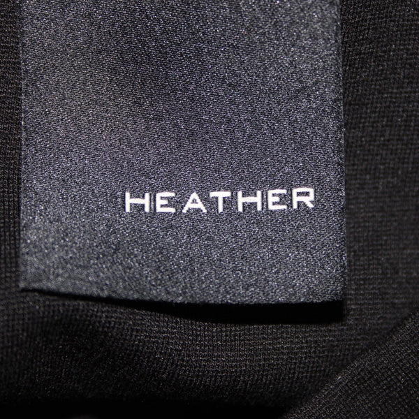 Heather Sz S Black Mixed Media Lamb Skin Contrast Rayon Nylon Spandex Skirt