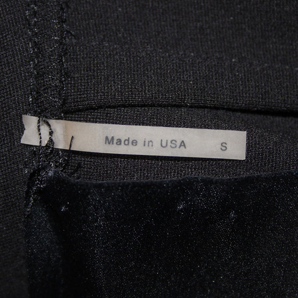 Heather Sz S Black Mixed Media Lamb Skin Contrast Rayon Nylon Spandex Skirt