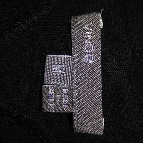 Vince Sz M Black Beaded Neck Pockets 100% Wool Knee Length Dress