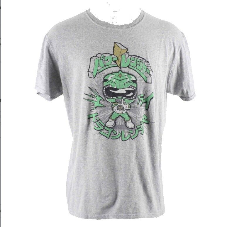 Pop Tees Sz XL Gray Multi Power Rangers Cotton Blend Tee Shirt