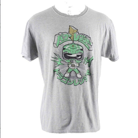 Pop Tees Sz XL Gray Multi Power Rangers Cotton Blend Tee Shirt
