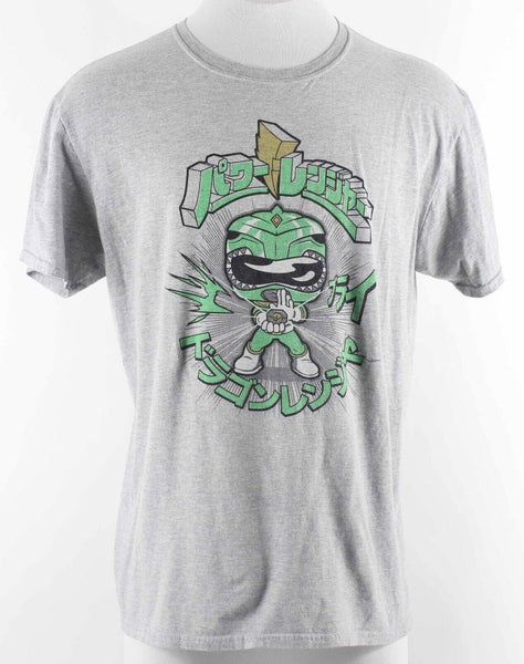 Pop Tees Sz XL Gray Multi Power Rangers Cotton Blend Tee Shirt