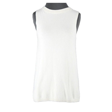 Talbots NEW $80 Sz SP Ivory Split Sides Cotton Polyamide Cashmere Sweater