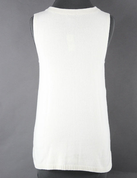 Talbots NEW $80 Sz SP Ivory Split Sides Cotton Polyamide Cashmere Sweater