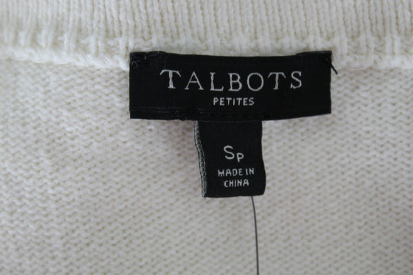 Talbots NEW $80 Sz SP Ivory Split Sides Cotton Polyamide Cashmere Sweater