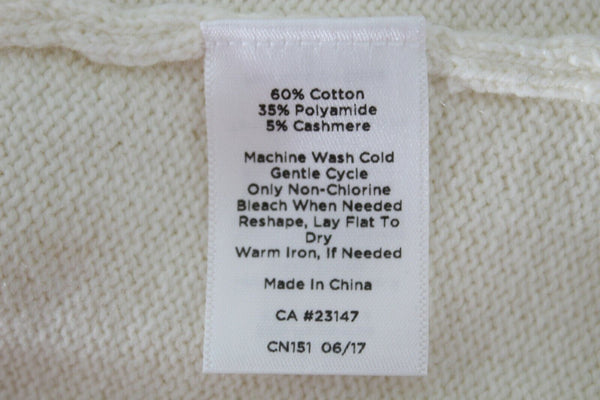 Talbots NEW $80 Sz SP Ivory Split Sides Cotton Polyamide Cashmere Sweater
