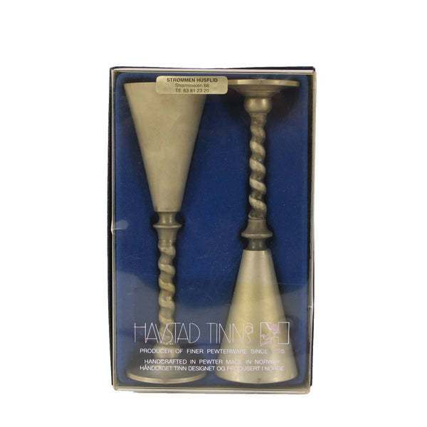 Havstad Tinn Glasses Silver Fine Pewter Twist Stems 6.25" Goblets