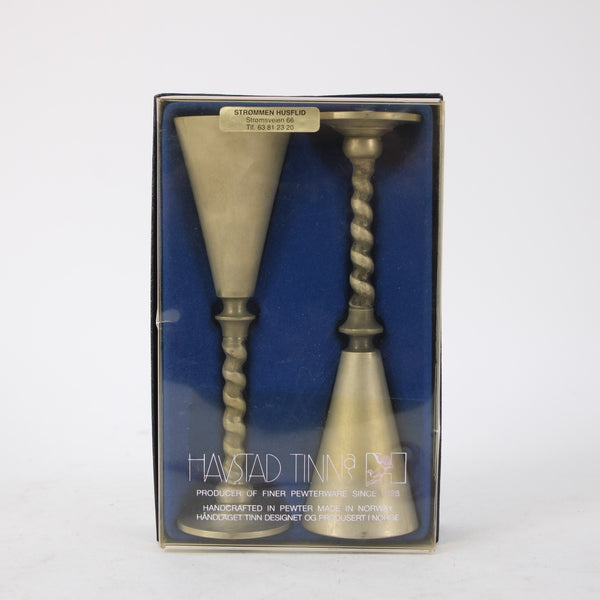 Havstad Tinn Glasses Silver Fine Pewter Twist Stems 6.25" Goblets
