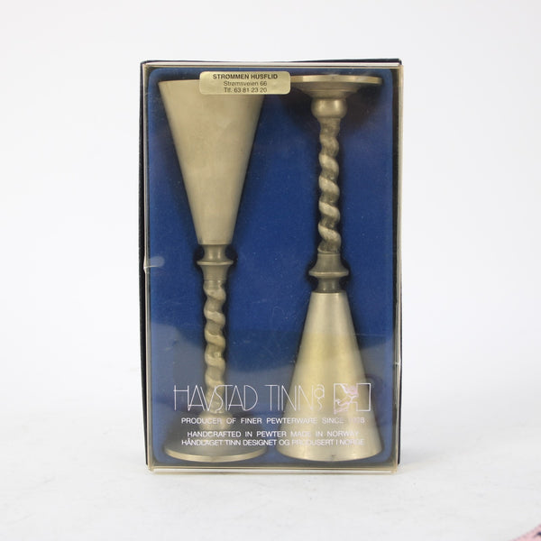 Havstad Tinn Glasses Silver Fine Pewter Twist Stems 6.25" Goblets