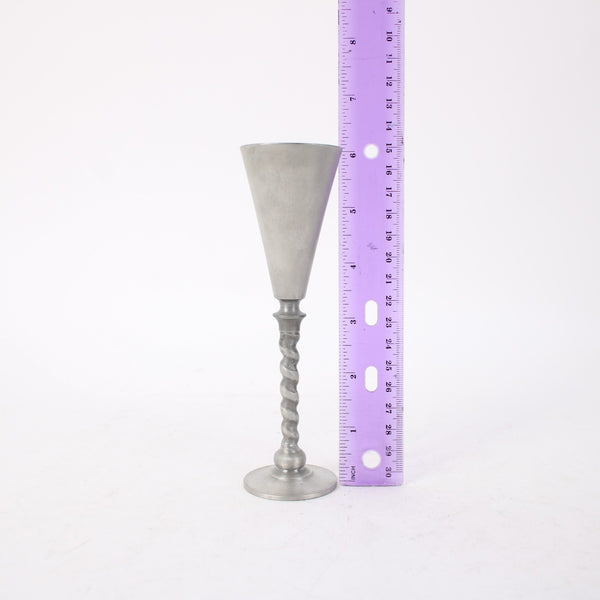 Havstad Tinn Glasses Silver Fine Pewter Twist Stems 6.25" Goblets
