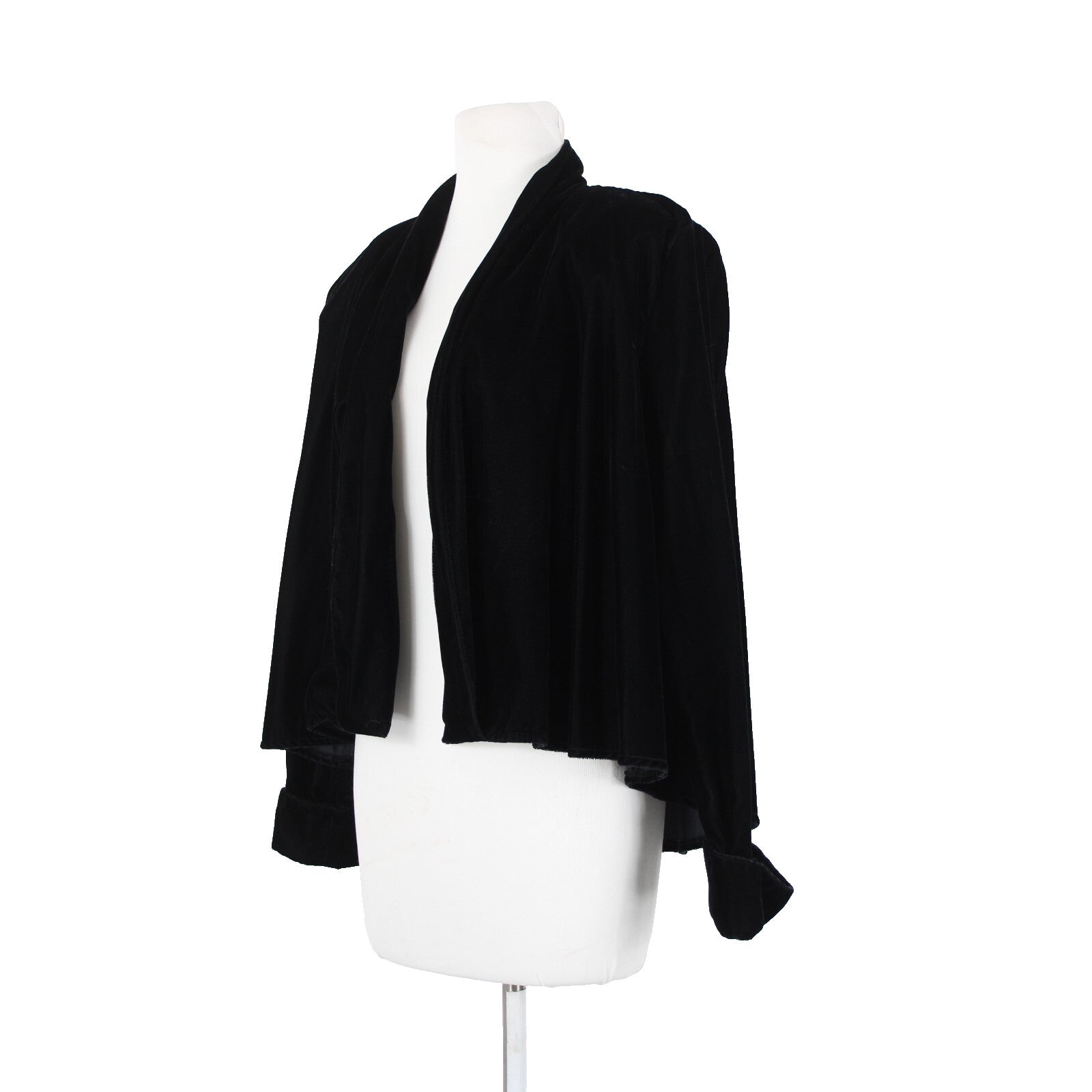 Roberta Vintage NEW $82 Sz L Black Velvet Acetate Nylon Shoulder Pad Jacket