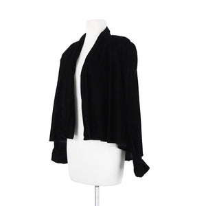 Roberta Vintage NEW $82 Sz L Black Velvet Acetate Nylon Shoulder Pad Jacket