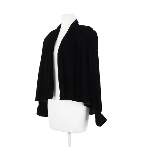 Roberta Vintage NEW $82 Sz L Black Velvet Acetate Nylon Shoulder Pad Jacket