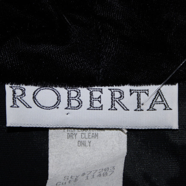 Roberta Vintage NEW $82 Sz L Black Velvet Acetate Nylon Shoulder Pad Jacket