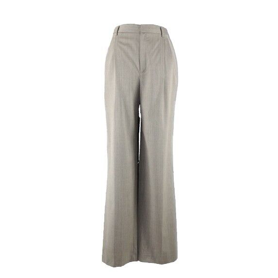 Ellen Tracy New $298 Sz 8 Truffle Taupe Black Mini Herringbone Trouser Pant