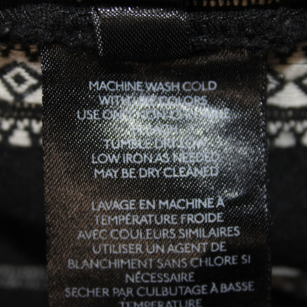 Anthropologie Pant Sz XS x 27 Black White Pockets Elastic Waist Cotton Viscose