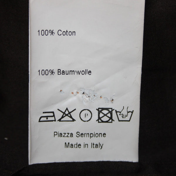 Piazza Sempione Sz 40 Brown Collared Buttons Short Sleeve 100% Cotton Top