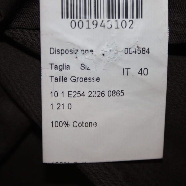 Piazza Sempione Sz 40 Brown Collared Buttons Short Sleeve 100% Cotton Top