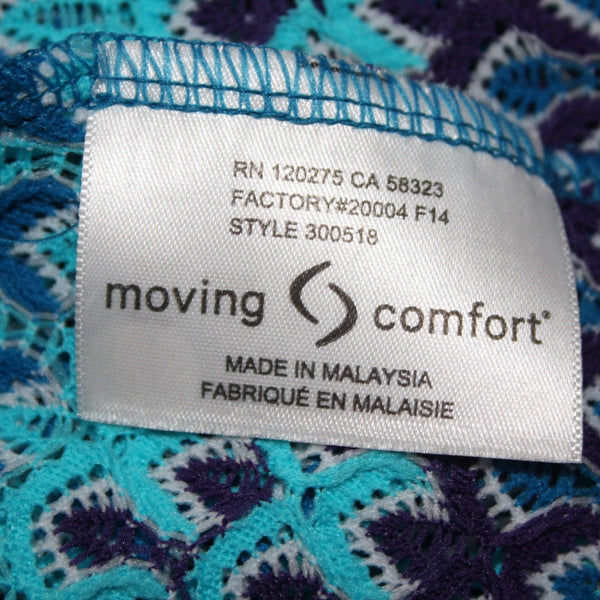 Moving Comfort Top NEW Sz L Blue Aqua Open Knit 100% Nylon Top