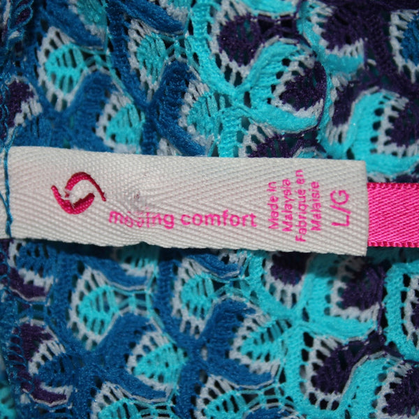 Moving Comfort Top NEW Sz L Blue Aqua Open Knit 100% Nylon Top