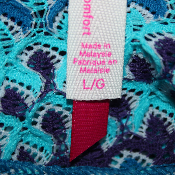 Moving Comfort Top NEW Sz L Blue Aqua Open Knit 100% Nylon Top