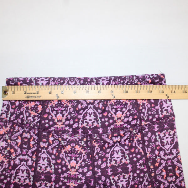Apana AW Pant Sz S x 20 Purple Multi Colored Pull On Knee Length Poly Spandex