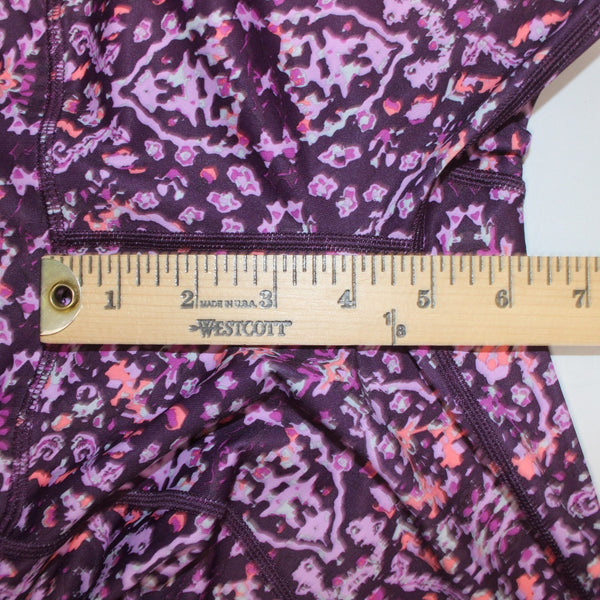 Apana AW Pant Sz S x 20 Purple Multi Colored Pull On Knee Length Poly Spandex