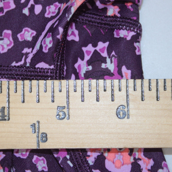 Apana AW Pant Sz S x 20 Purple Multi Colored Pull On Knee Length Poly Spandex