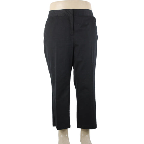 Caslon NEW Sz 18w x 25 Black Pockets Ankle Straight Leg Cotton Poly Capri Pant