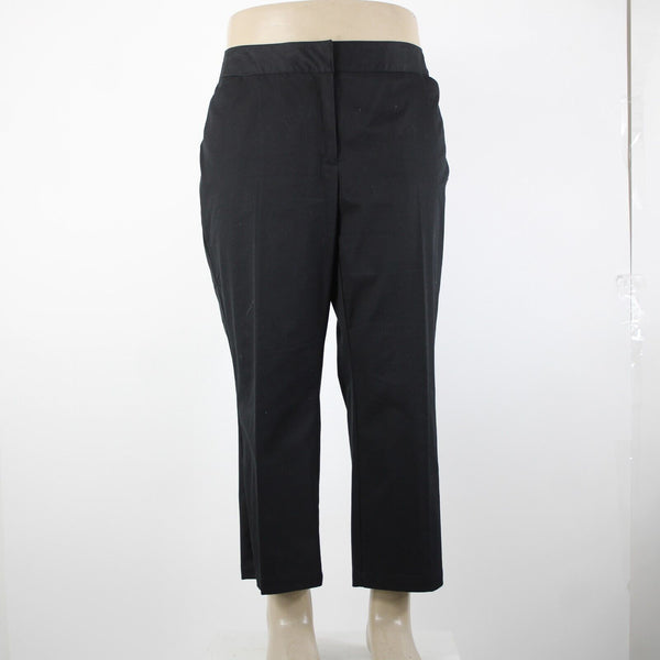Caslon NEW Sz 18w x 25 Black Pockets Ankle Straight Leg Cotton Poly Capri Pant
