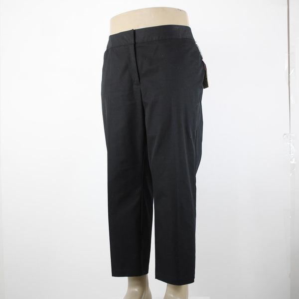 Caslon NEW Sz 18w x 25 Black Pockets Ankle Straight Leg Cotton Poly Capri Pant