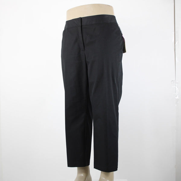 Caslon NEW Sz 18w x 25 Black Pockets Ankle Straight Leg Cotton Poly Capri Pant