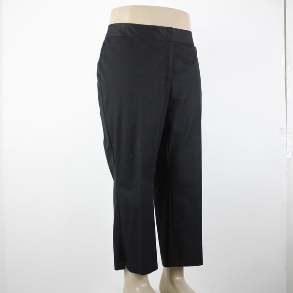 Caslon NEW Sz 18w x 25 Black Pockets Ankle Straight Leg Cotton Poly Capri Pant