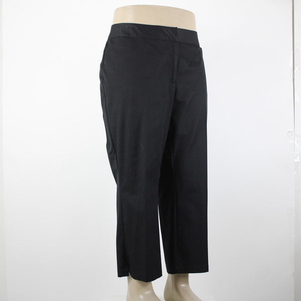 Caslon NEW Sz 18w x 25 Black Pockets Ankle Straight Leg Cotton Poly Capri Pant