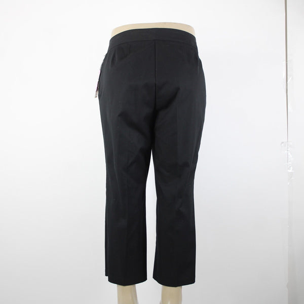 Caslon NEW Sz 18w x 25 Black Pockets Ankle Straight Leg Cotton Poly Capri Pant