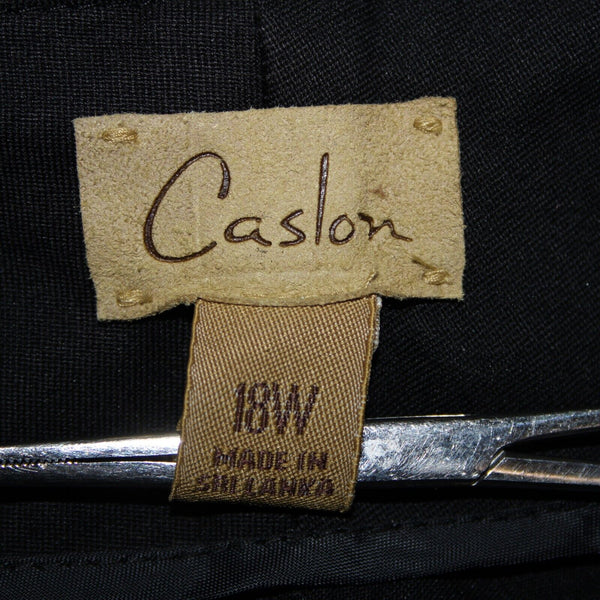 Caslon NEW Sz 18w x 25 Black Pockets Ankle Straight Leg Cotton Poly Capri Pant