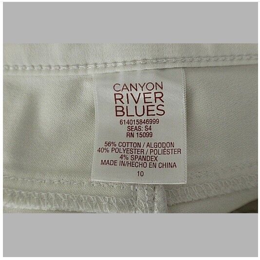 Canyon River Blues Sz 16 x 28 White Rhinestone Pockets Cotton Blend Pant