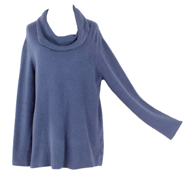 J Jill Sz M Blue Turtleneck Long Sleeve Tunic Cotton Nylon Sweater