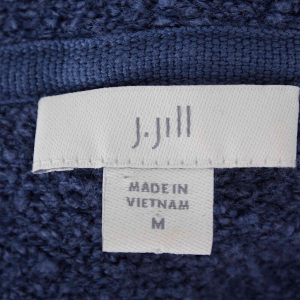 J Jill Sz M Blue Turtleneck Long Sleeve Tunic Cotton Nylon Sweater