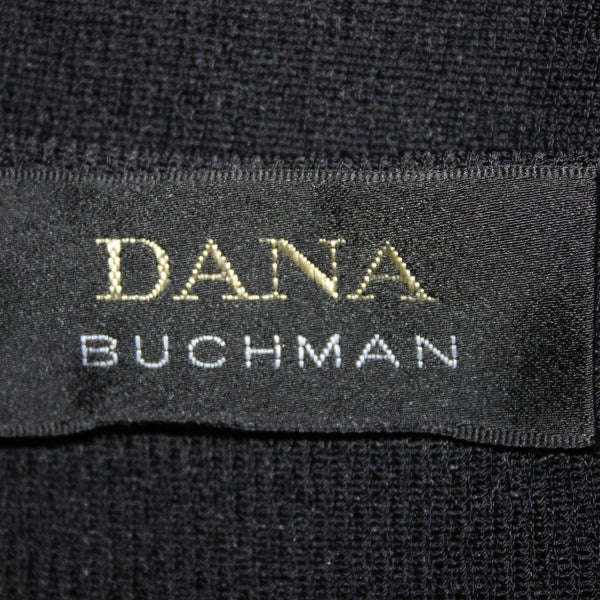 Dana Buchman Cardigan Sweater Sz S Black Rhinestones Rayon Nylon Sweater