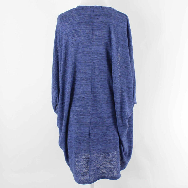 Painted Threads Sz L Blue Open Cocoon Poly Rayon Cotton Cardigan Wrap