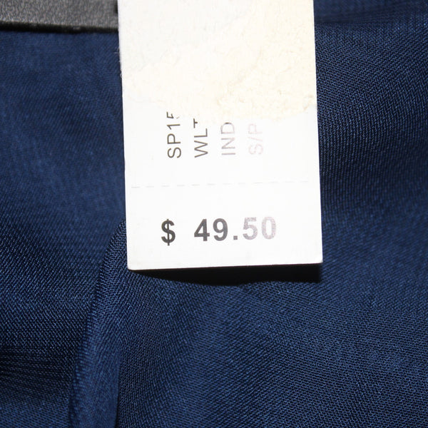 William Rast Top NEW $50 Sz SP Navy Blue White Color Block Hi Lo Polyester Top