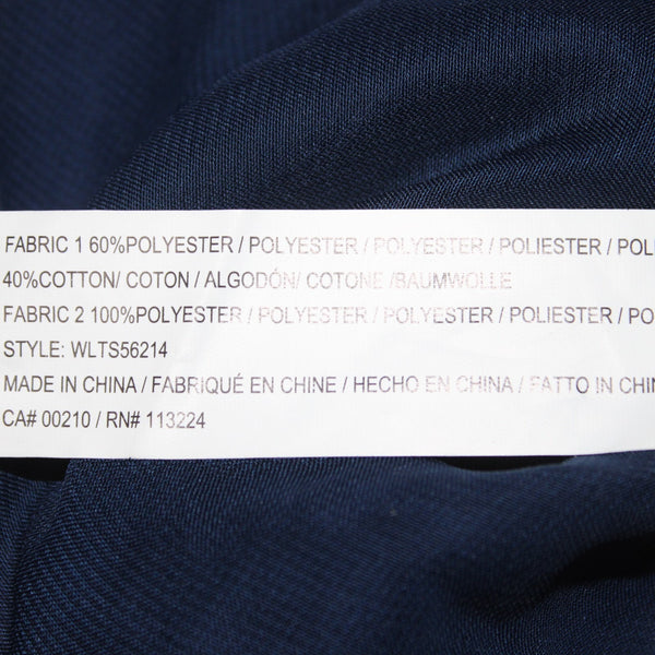 William Rast Top NEW $50 Sz SP Navy Blue White Color Block Hi Lo Polyester Top