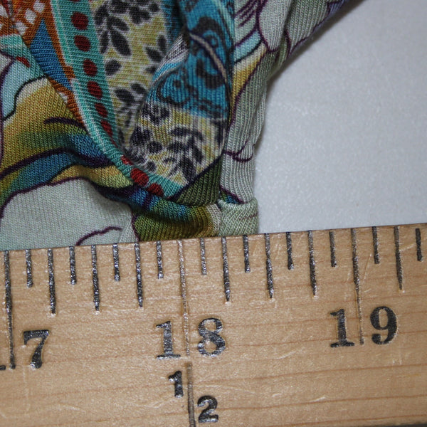 Johnny Was Top Sz S Blue Multi Color Floral Long Sleeve Viscose Bamboo Top