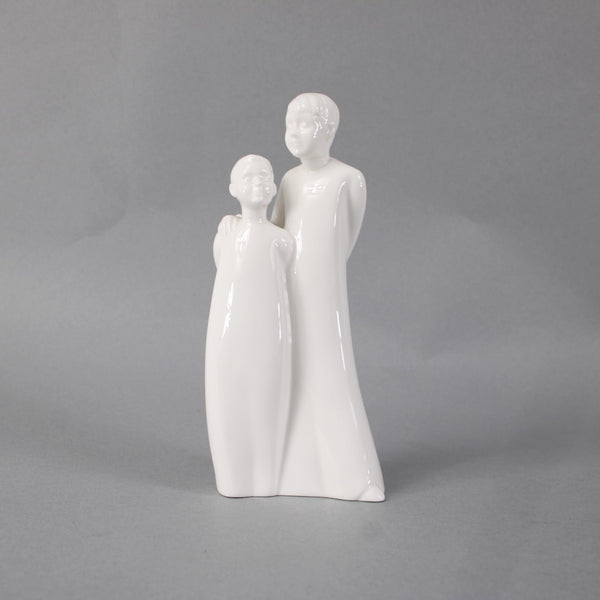 Moments Brothers By Coalport Sculpture Brothers White Bone  China 7.5" Sculpture