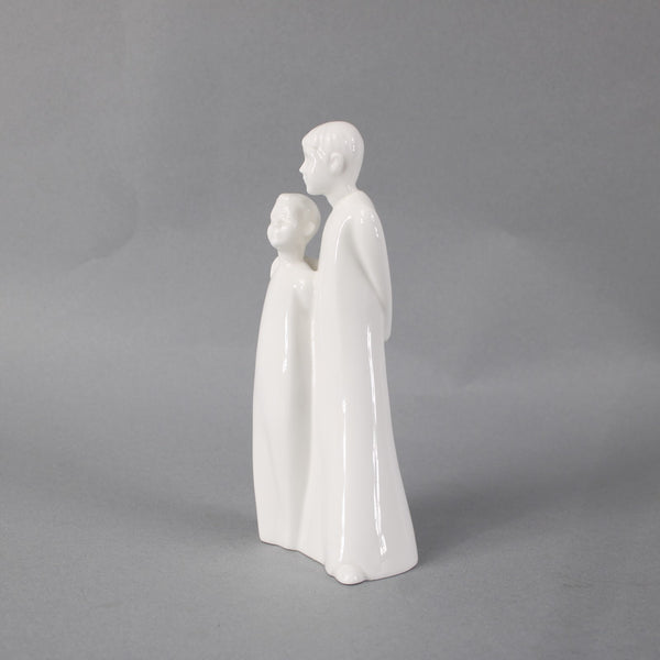 Moments Brothers By Coalport Sculpture Brothers White Bone  China 7.5" Sculpture