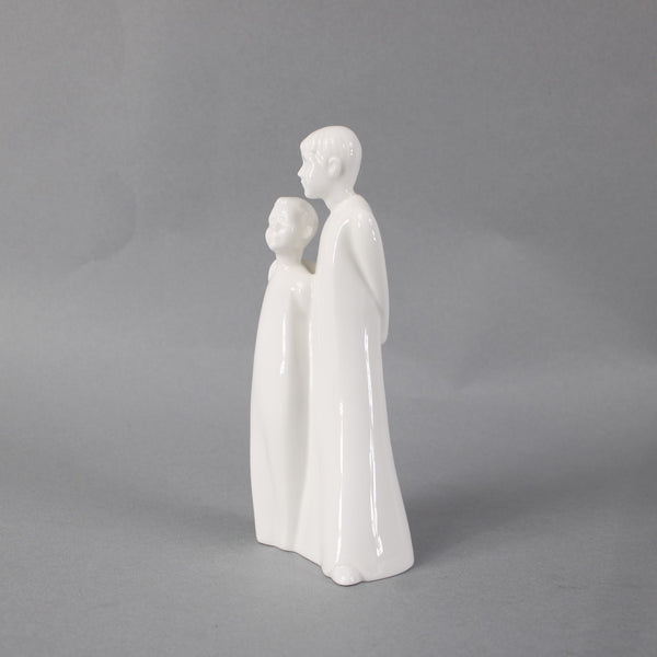 Moments Brothers By Coalport Sculpture Brothers White Bone  China 7.5" Sculpture