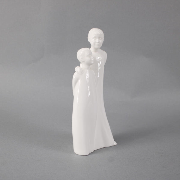Moments Brothers By Coalport Sculpture Brothers White Bone  China 7.5" Sculpture