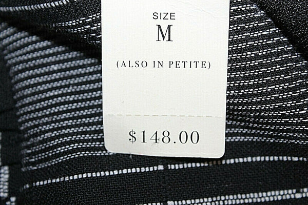 Moon River NEW $148 Sz M Black White Ruffle Sleeve Cotton Poly Dress